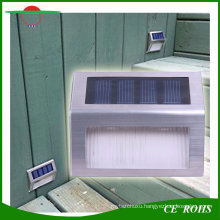 2LED White/ Warm White Stainless Steel Garden Fence Light Small Size Solar LED Wall Stair Lights Outdoor Pathway Lamp